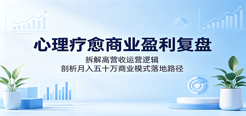 心理疗愈商业盈利复盘：拆解高营收运营逻辑，剖析月入五十万商业模式落地路径|网创挖金社