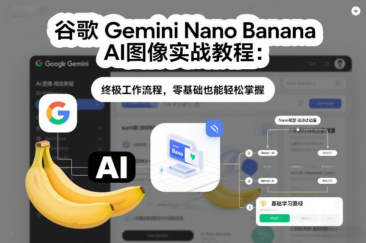 谷歌Gemini Nano Banana AI图像实战教程：终极工作流程，零基础也能轻松掌握|网创挖金社