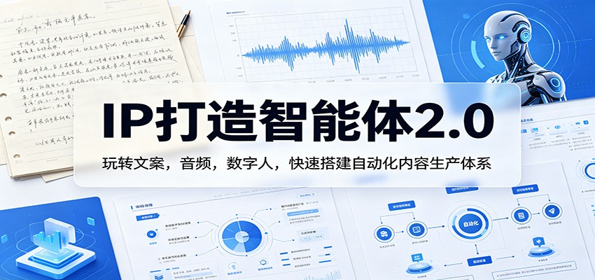 IP打造智能体2.0：玩转文案，音频，数字人，快速搭建自动化内容生产体系|网创挖金社