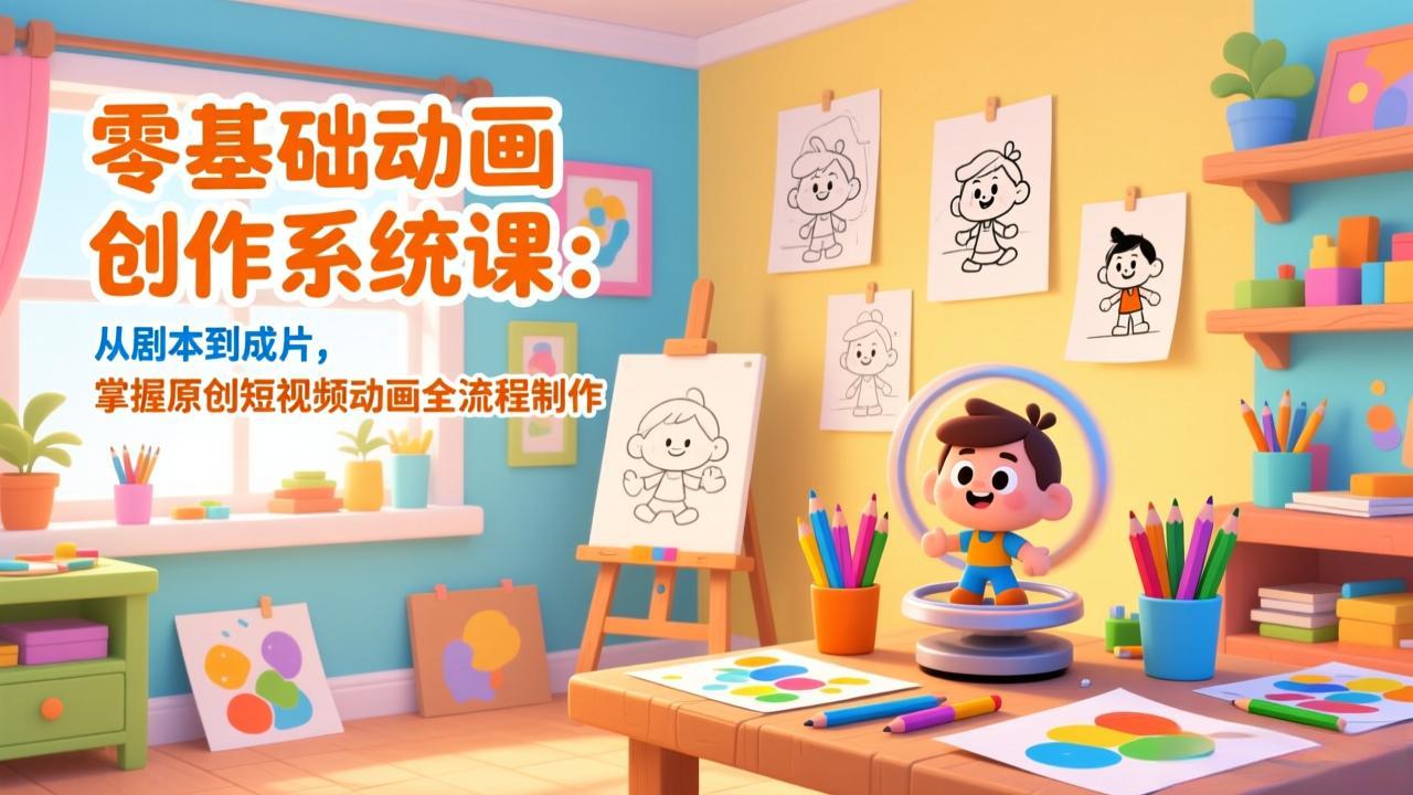 零基础动画创作系统课：从剧本到成片，掌握原创短视频动画全流程制作|网创挖金社