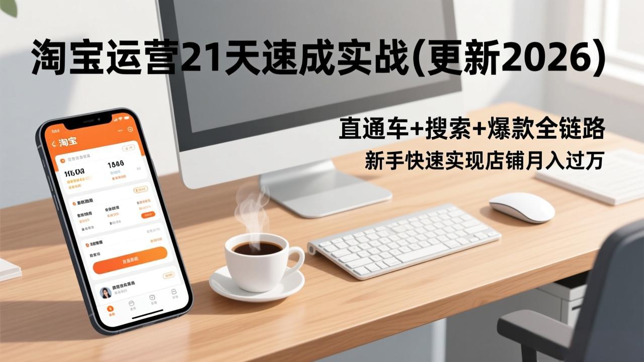 淘宝运营21天速成实战(更新2026|网创挖金社