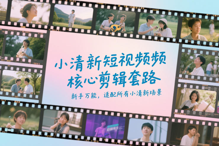 小清新短视频核心剪辑套路，新手万能，适配所有小清新场景|网创挖金社