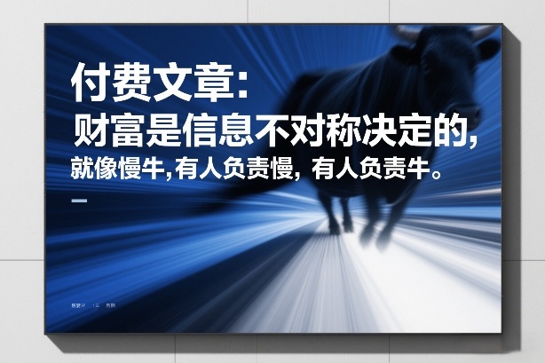 付费文章：财富是信息不对称决定的，就像慢牛，有人负责慢，有人负责牛|网创挖金社