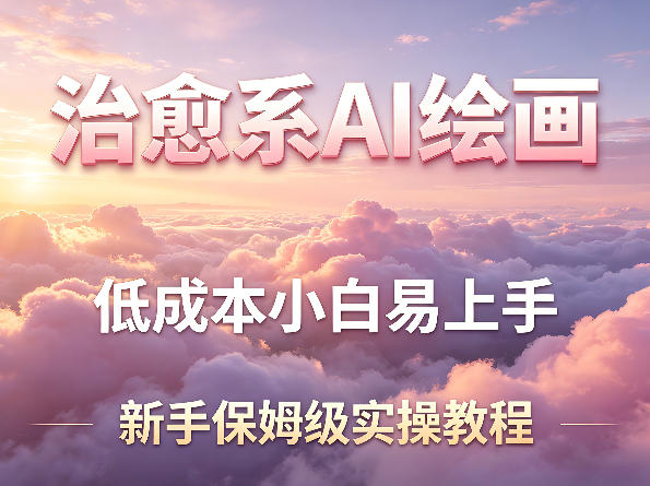 治愈系AI绘画提示词项目，低成本小白易上手，每天10分钟，新手保姆级实操教程|网创挖金社