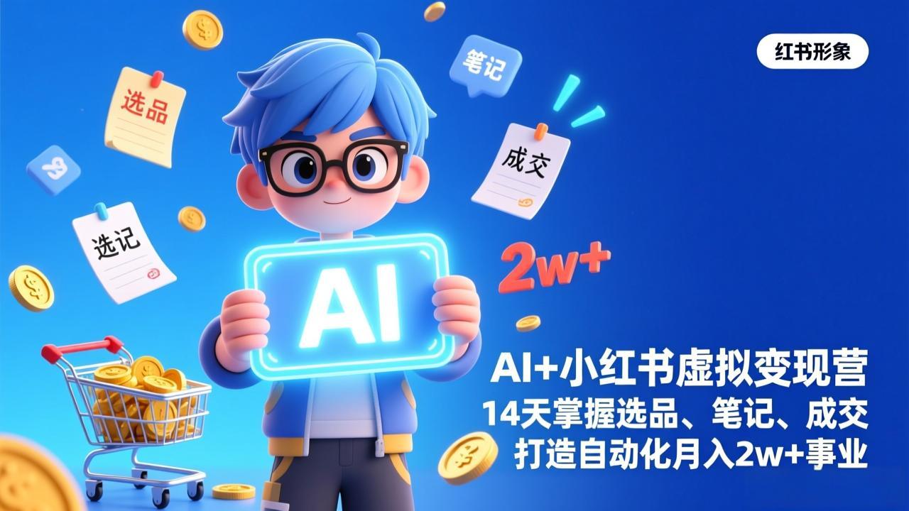 AI+小红书虚拟变现营(完结|网创挖金社