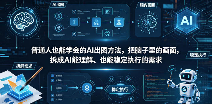普通⼈也能学会的AI出图⽅法，把脑子里的画面，拆成AI能理解、也能稳定执行的需求【文档】|网创挖金社