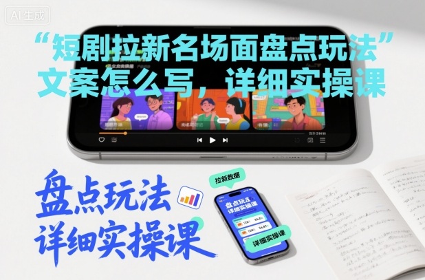 短剧拉新名场面盘点玩法文案怎么写，详细实操课|网创挖金社