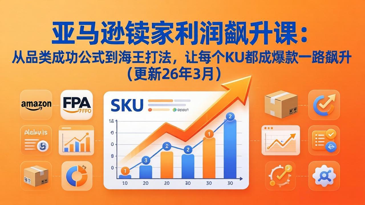 亚马逊卖家利润飙升课：从品类成功公式到海王打法，让每个SKU都成爆款一路飙升(更新26年3月|网创挖金社
