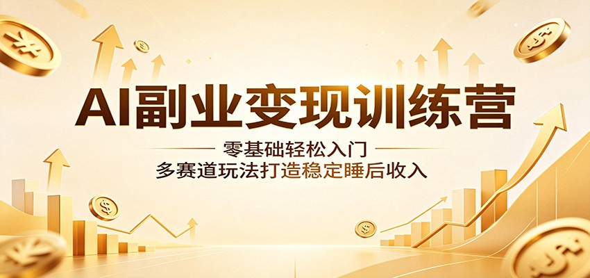 AI副业变现训练营：零基础轻松入门，多赛道玩法打造稳定睡后收入|网创挖金社