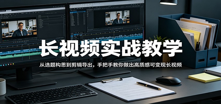 长视频实战教学，从选题构思到剪辑导出，手把手教你做出高质感可变现长视频|网创挖金社