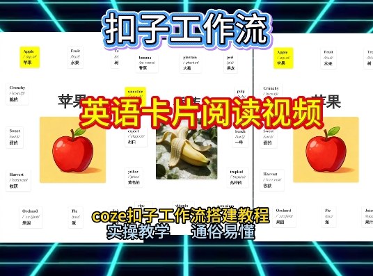 【一键生成英语卡片单词阅读工作流】2026保姆级教程，Coze工作流一键搭，英语单词卡片+阅读练习直接搞定|网创挖金社