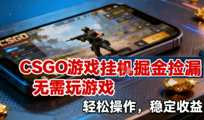 CSGO游戏挂G掘金捡漏，不需要玩游戏，操作简单，收益稳定【揭秘】|网创挖金社