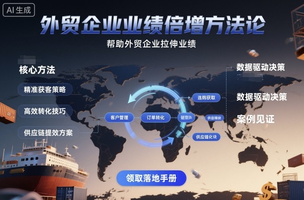 外贸企业业绩倍增方法论，帮助外贸企业拉伸业绩|网创挖金社