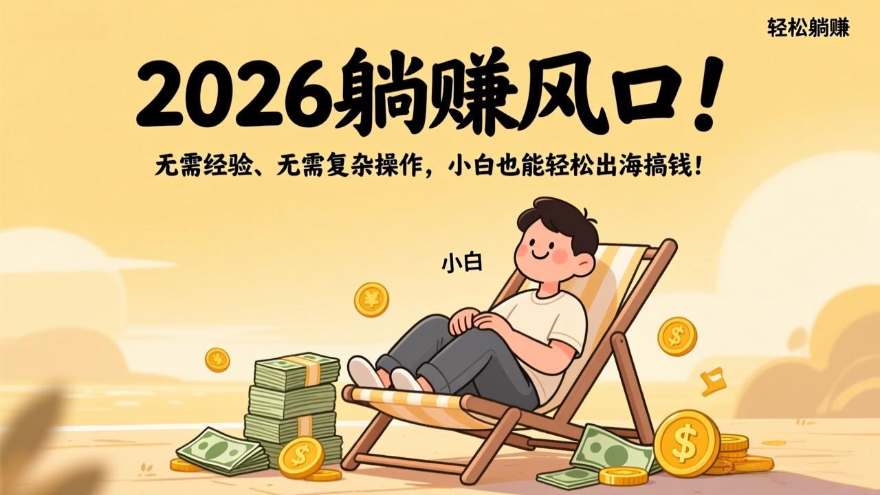 2026躺赚风口!无需经验、无需复杂操作,小白也能轻松出海搞钱!|网创挖金社