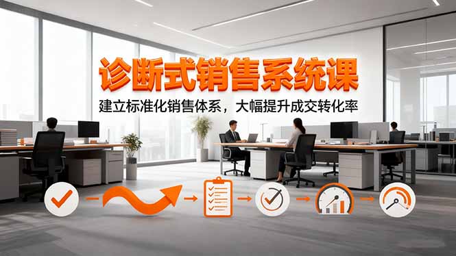 诊断式销售系统课，建立标准化销售体系，大幅提升成交转化率|网创挖金社