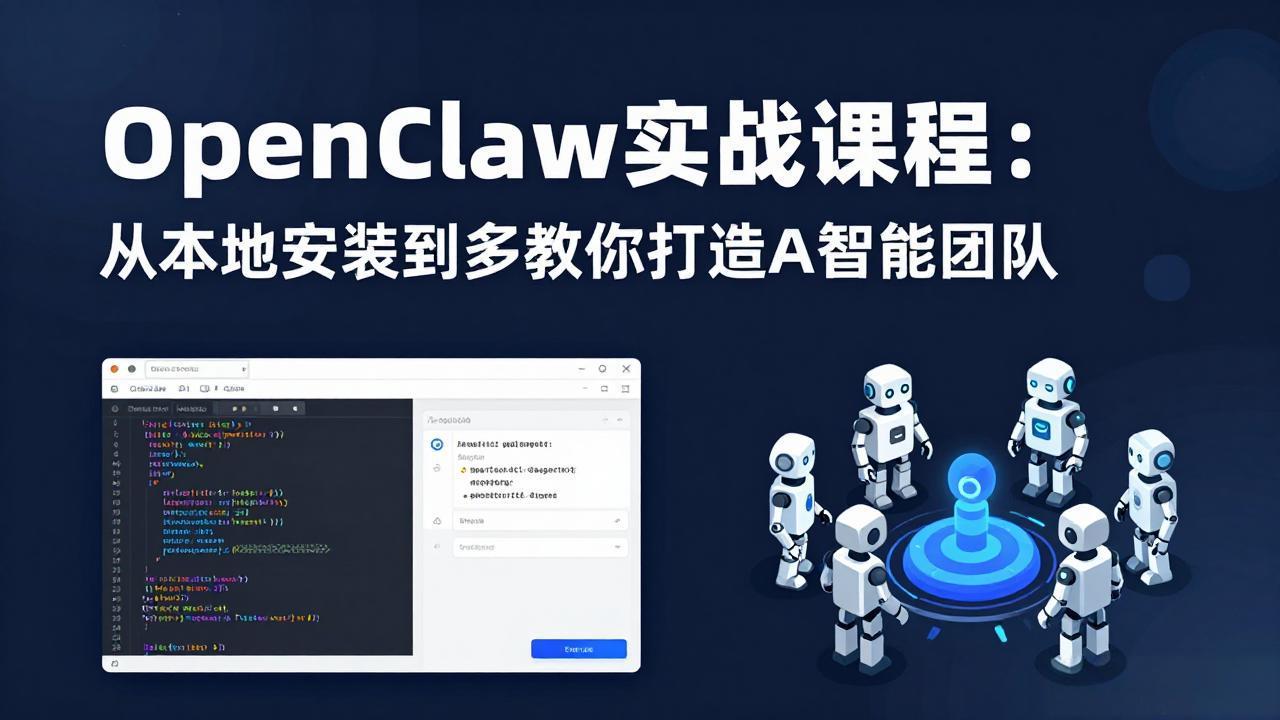 OpenClaw实战课程：从本地安装到多Agent协同，手把手教你打造AI智能团队|网创挖金社