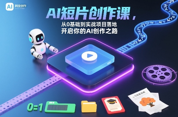 AI短片创作课，从0基础到实战项目落地，开启你的AI创作之路|网创挖金社