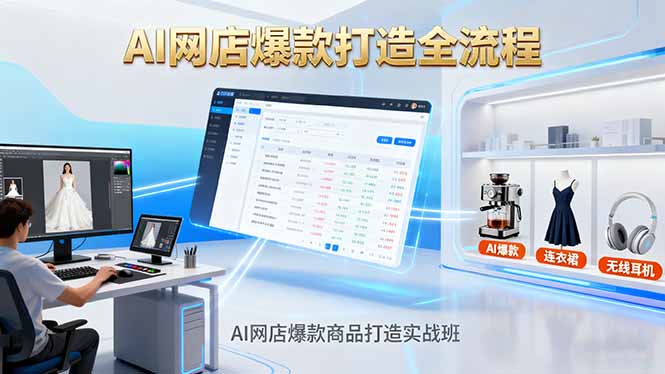 AI网店爆款商品打造实战班：AI技术实现商品图智能处理，快速搭建AI网店|网创挖金社