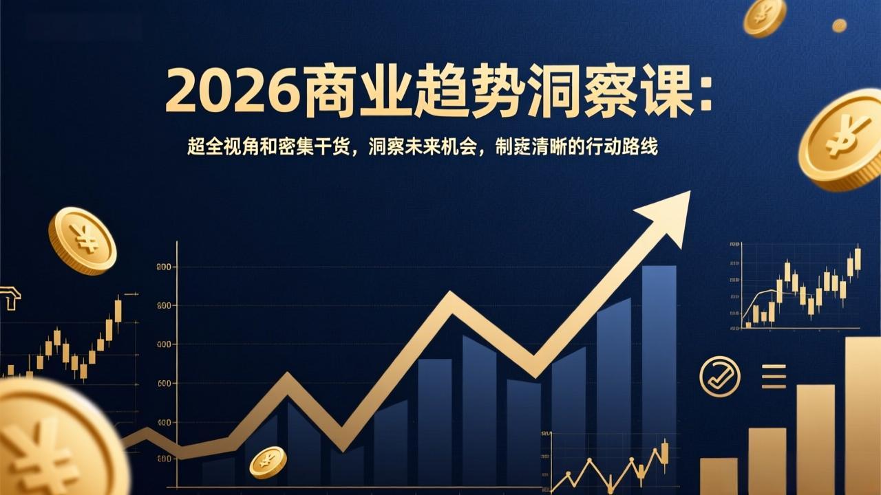 2026商业趋势洞察课：超全视角和密集干货，洞察未来机会，制定清晰的行动路线|网创挖金社