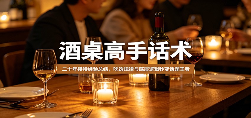 酒桌高手话术：二十年接待经验总结，吃透规律与底层逻辑秒变话题王者|网创挖金社