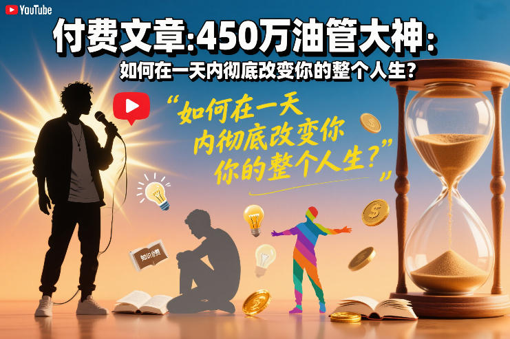 付费文章:450万油管大神:如何在一天内彻底改变你的整个人生?|网创挖金社