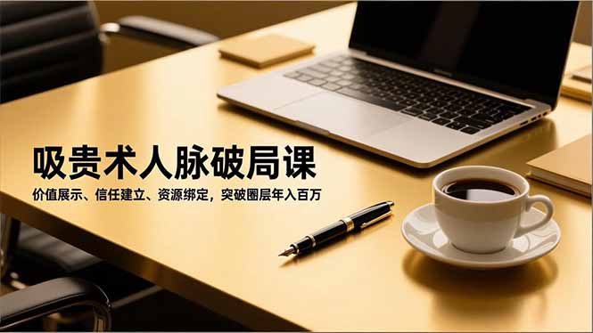 吸贵术人脉破局课，价值展示、信任建立、资源绑定，突破圈层年入百万|网创挖金社