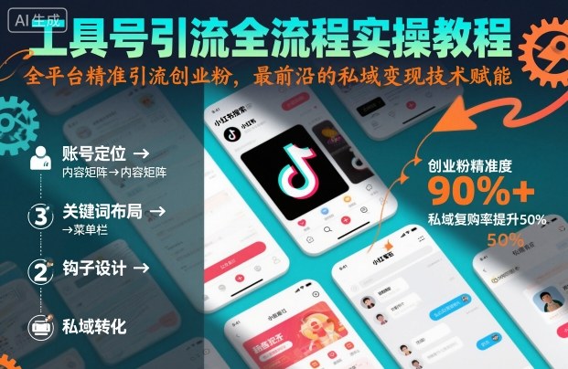 工具号引流全流程保姆级实操教程，全平台精准引流创业粉，最前沿的私域变现技术赋能|网创挖金社