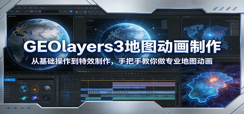 GEOlayers3地图动画制作:从基础操作到特效制作,手把手教你做专业地图动画|网创挖金社