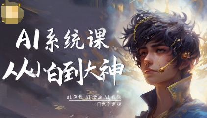 AI系统课程，从小白到大神系统学AI，AI声音-AI绘画-AI视频一门课全掌握|网创挖金社