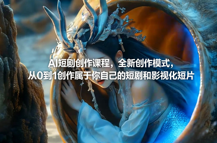 AI短剧创作课程，全新创作模式，从0到1创作属于你自己的短剧和影视化短片|网创挖金社