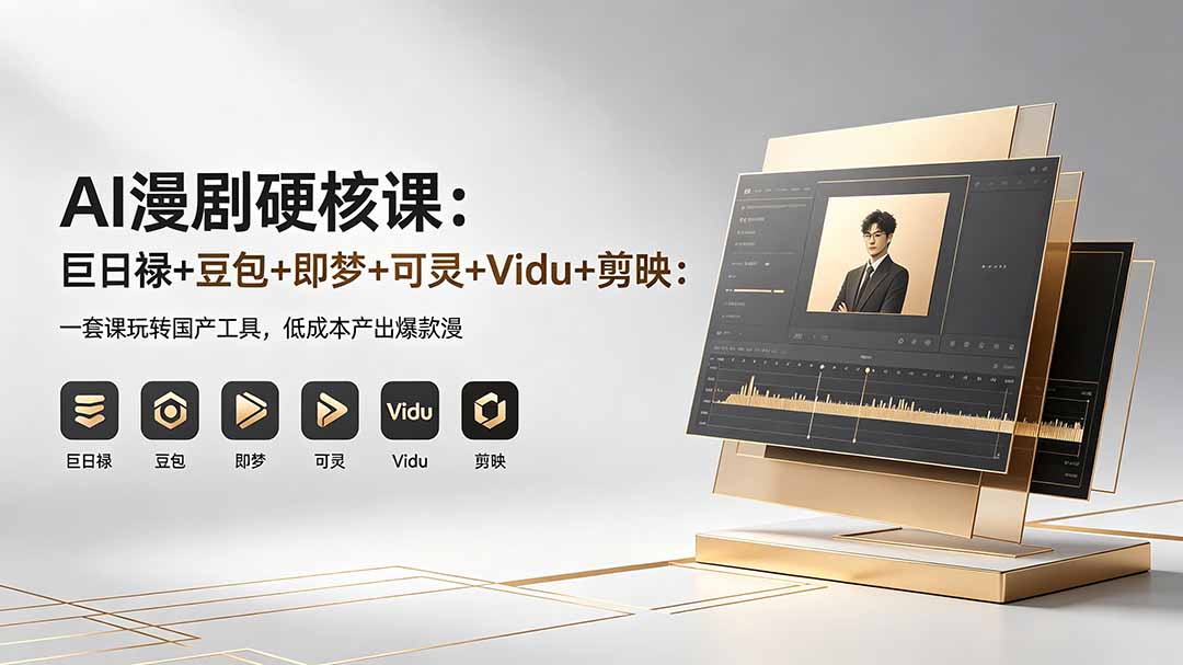 AI漫剧硬核课：巨日禄+豆包+即梦+可灵+Vidu+剪映：一套课玩转国产工具，低成本产出爆款漫剧|网创挖金社