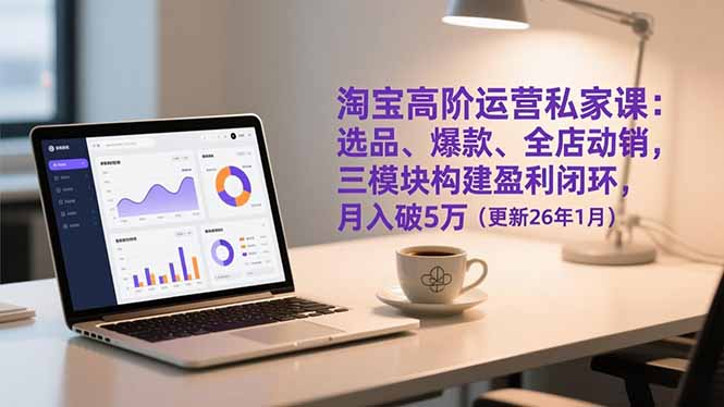 淘宝高阶运营私家课：选品、爆款、全店动销，三模块构建盈利闭环，月入破5万(更新26年1月|网创挖金社