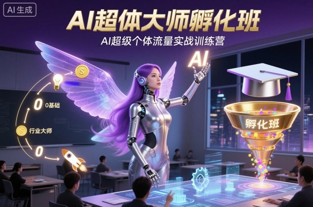 AI超体大师孵化班，AI超级个体流量实战训练营|网创挖金社