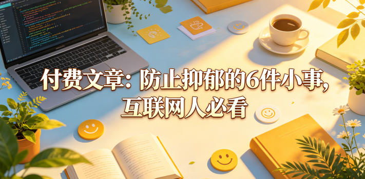 付费文章:防止抑郁的6件小事,互联网人必看!|网创挖金社