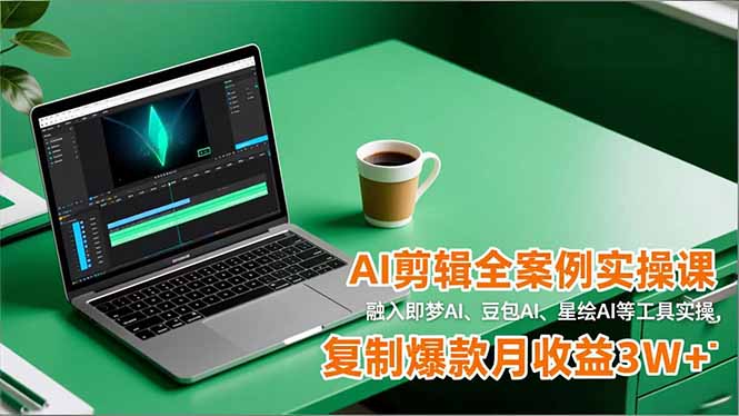 AI剪辑全案例实操课，融入即梦AI、豆包AI、星绘AI等工具实操，复制爆款月收益3W+|网创挖金社