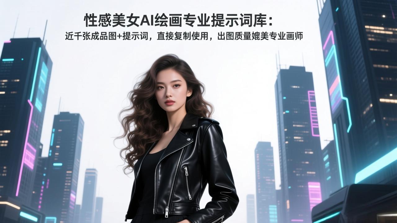 性感美女AI绘画专业提示词库：近千张成品图+提示词，直接复制使用，出图质量媲美专业画师|网创挖金社