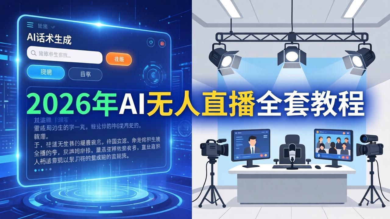 2026年AI无人直播全套教程：OBS安装+软件配置+直播间搭建+话术生成+一键开播实操|网创挖金社