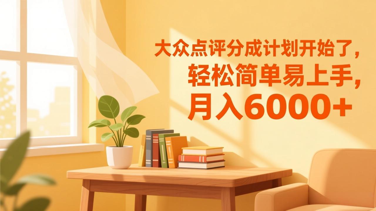 大众点评分成计划开始了，轻松简单易上手，月入6000+|网创挖金社