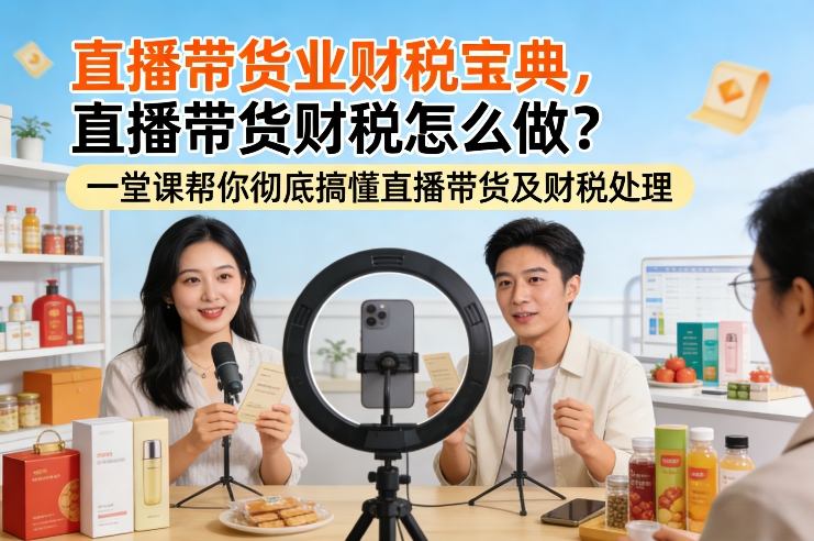直播带货业财税宝典，直播带货财税怎么做？一堂课帮你彻底搞懂直播带货及财税处理|网创挖金社