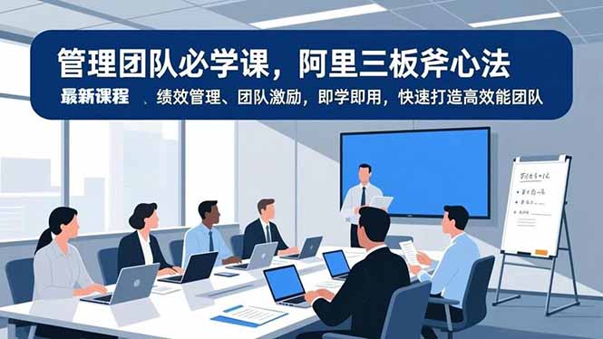 管理团队必学课，阿里三板斧心法、绩效管理、团队激励，即学即用，快速打造高效能团队|网创挖金社