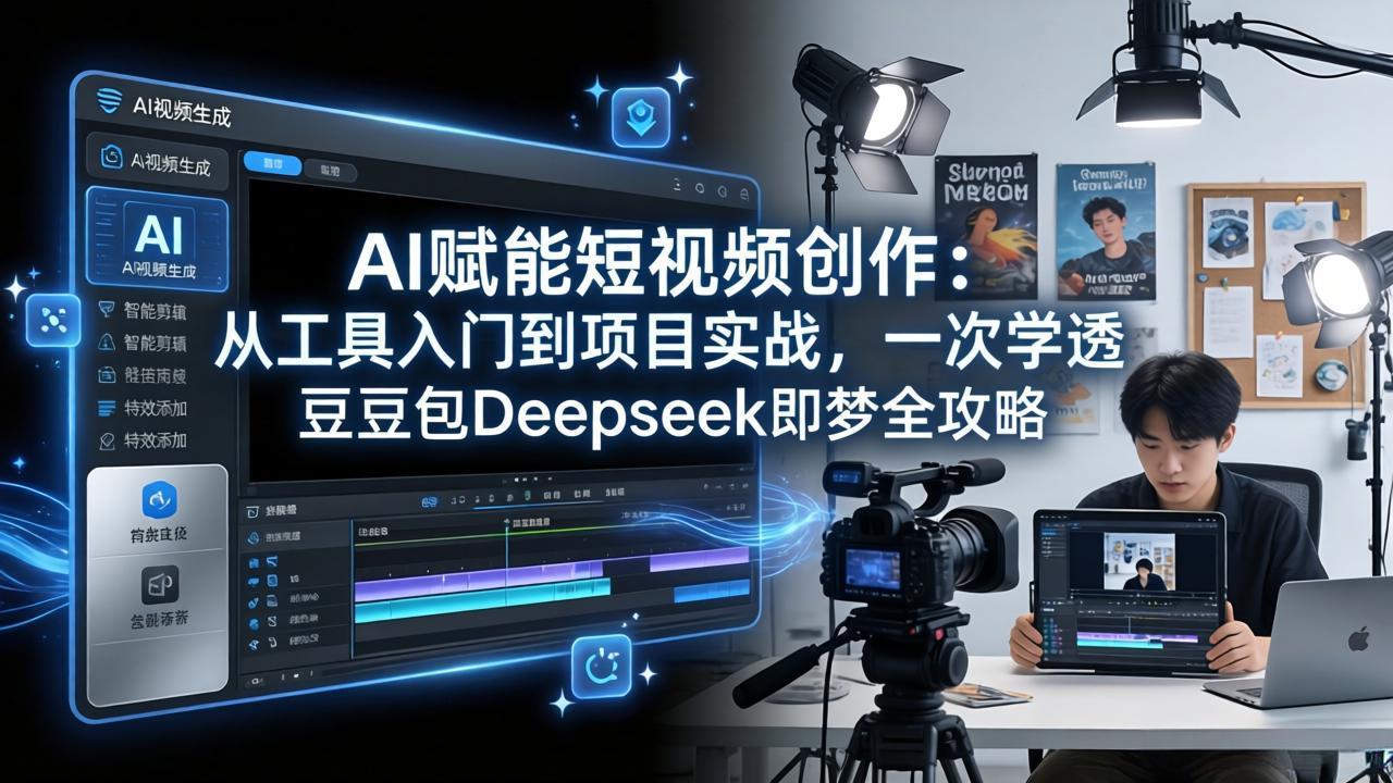 AI赋能短视频创作：从工具入门到项目实战，一次学透豆包Deepseek即梦全攻略|网创挖金社