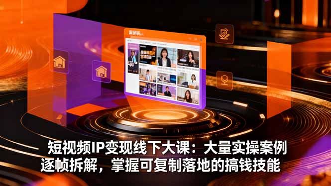 短视频IP变现线下大课：大量实操案例逐帧拆解，掌握可复制落地的搞钱技能|网创挖金社