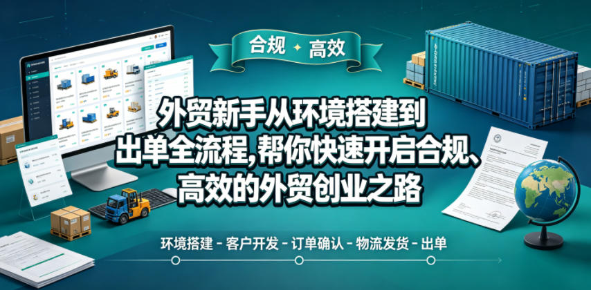 外贸新手从环境搭建到出单全流程,帮你快速开启合规、高效的外贸创业之路|网创挖金社