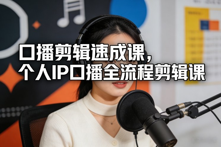 口播剪辑速成课，个人IP口播全流程剪辑课|网创挖金社