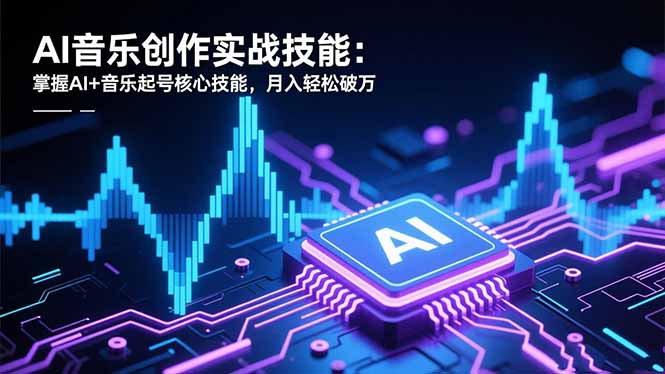 AI音乐创作实战技能：掌握AI+音乐起号核心技能，月入轻松破万|网创挖金社