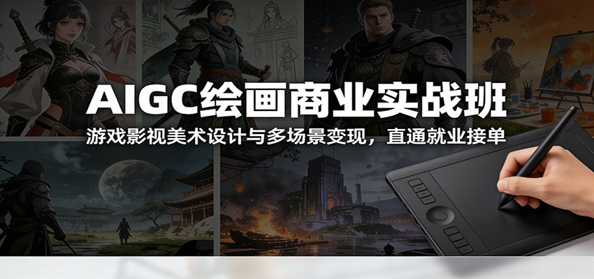 AIGC绘画商业实战班:游戏影视美术设计与多场景变现,直通就业接单|网创挖金社