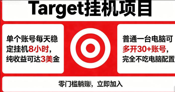 海外平台Target商品浏览曝光，24小时运行无需人工值守，日收益100美刀+电脑可多开【揭秘】|网创挖金社