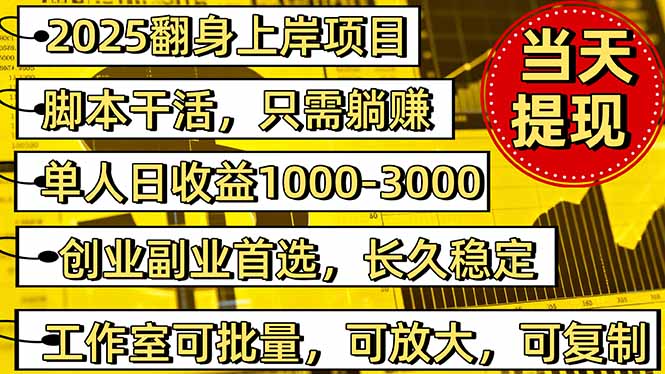 2025翻身上岸项目脚本干活，内部客户经理内部开号，单人日收益1000-300…|网创挖金社