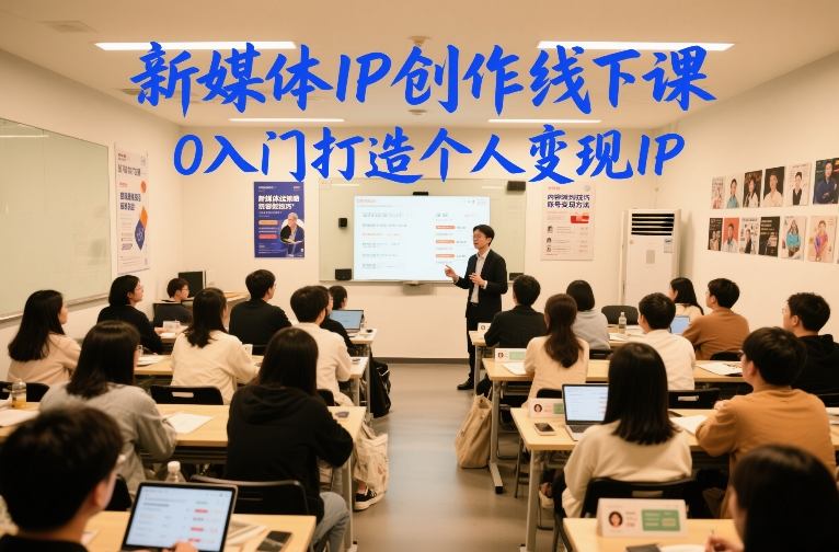 新媒体IP创作线下课，0入门打造个人变现IP|网创挖金社