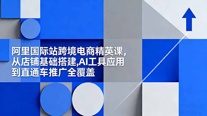 阿里国际站跨境电商精英课，从店铺基础搭建,AI工具应用到直通车推广全覆盖|网创挖金社